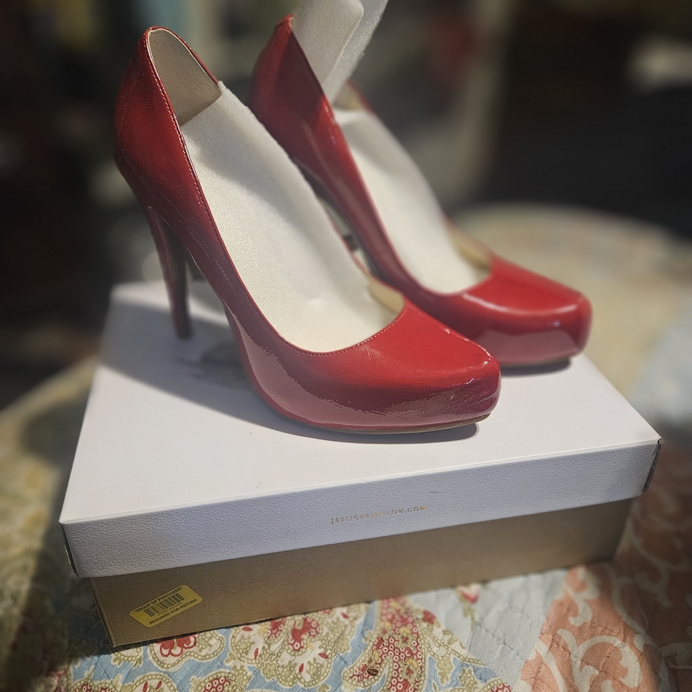 Jessica Simpson Glossy Red Heels